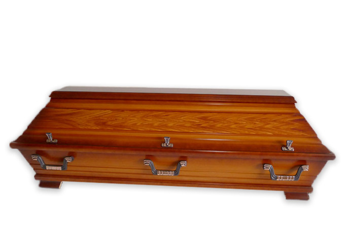 Sarg 160 Kb - Kiefernsarg, Kirschbaumimitation, Beschlag Twaylen 35 galvanisch